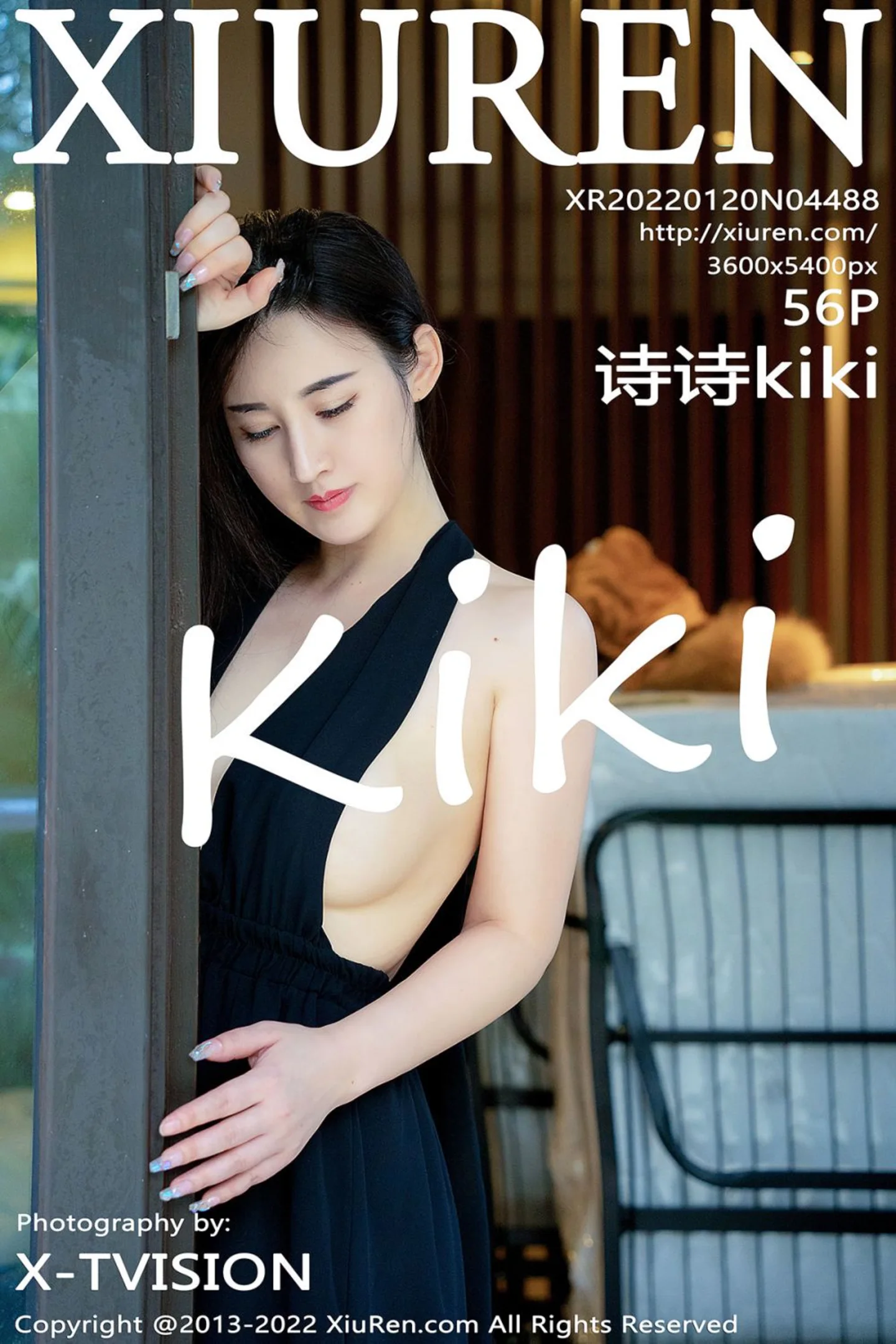 [XiuRen秀人网]VOL.4488 模特诗诗kiki三亚旅拍黑色轻透连衣长裙配黑丝吊袜极致魅惑写真56P-秀人网官方网站